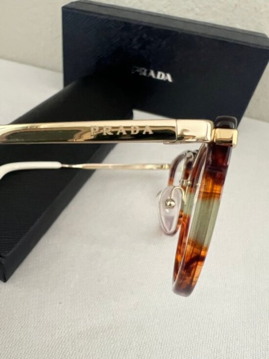 Prada PR 02VV Brown Havana Eyeglasses Frames Women 49-22-140 Italy main image 4